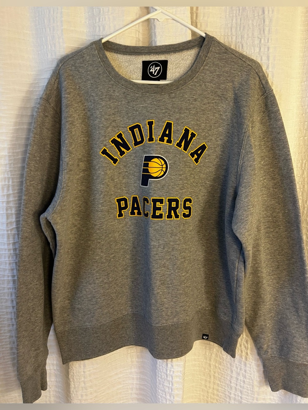 Indiana Pacers 47 Brand Gray Crewneck Sweater